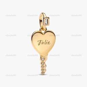 Pandora Engravable Heart Key Pendant